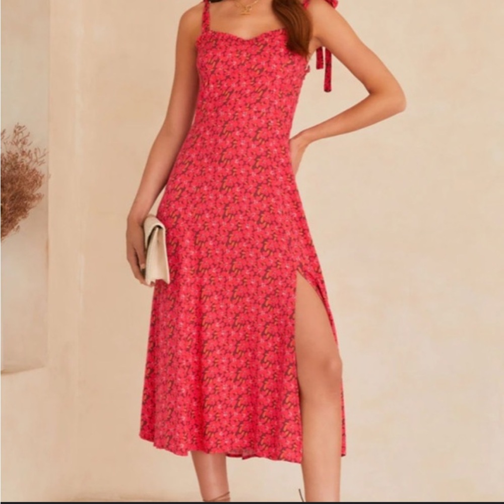 Vici Vibrant Red Floral Dress
